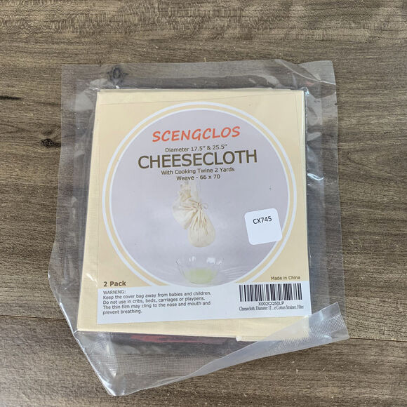 2 pk Unbleached Cheese Cloth Fabric for Straining Nut Milk, Cotton, Washable - Picture 4 of 12